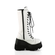 Vegan plat�st�vlar 11,5 cm SHAKER-72 goth sn�rst�vlar til kvinnor vit