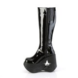 Vegan svart 13 cm DYNAMITE-218 emo punk wedge plat�st�vlar kilklack