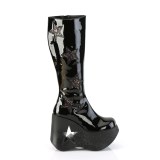 Vegan svart 13 cm DYNAMITE-218 emo punk wedge plat�st�vlar kilklack