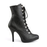 Vegan svart 13 cm EVE-106 ankel booties f�r m�n