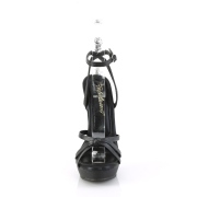 Vegan svarta sandaler 15 cm SULTRY-638 platå högklackat sandaler