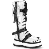 Vegan white 5 cm SLACKER-260 cyberpunk platform boots