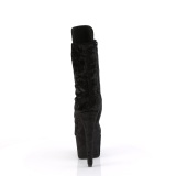 Velvet 18 cm ADORE-1045VEL black ankle boots high heels + protective toe caps