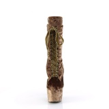 Velvet 18 cm ADORE-1045VEL khaki ankle boots high heels + protective toe caps
