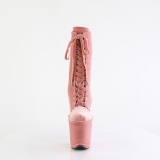 Velvet 20 cm FLAMINGO-1045VEL Rose ankle boots high heels + protective toe caps