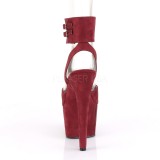 Vinröd Konstläder 18 cm ADORE-791FS högklackade skor med ankelband