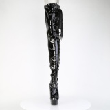 Vinyl 15 cm DELIGHT-4050 Svarta lrhga boots - crotch overknee platstvlar