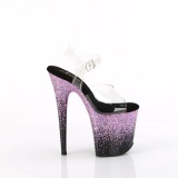 Violett 20 cm FLAMINGO glitter plat high heels