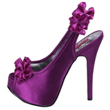 Violett Satin 14,5 cm Burlesque TEEZE-56 Platå Högklackade Sandaler Skor