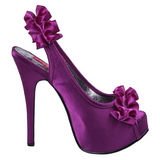 Violett Satin 14,5 cm Burlesque TEEZE-56 Platå Högklackade Sandaler Skor