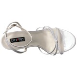 Vit 15 cm DOMINA-108 fetish sandaler med stilettklack