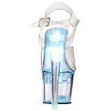Vit 18 cm FLASHDANCE-708 strippskor poledance sandaletter skor LED glödlampa