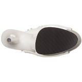 Vit Konstl�der 15 cm DELIGHT-1019 dam st�vletter med fransar h�g klack