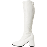 Vit Konstl�der 7,5 cm GOGO-300 H�ga Damst�vlar f�r M�n