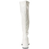 Vit Konstl�der 7,5 cm GOGO-300 H�ga Damst�vlar f�r M�n
