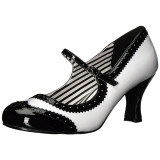 Vit Lackl�der 7,5 cm JENNA-06 stora storlekar pumps skor