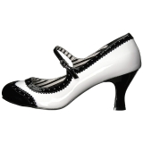 Vit Lackl�der 7,5 cm JENNA-06 stora storlekar pumps skor