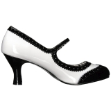 Vit Lackl�der 7,5 cm JENNA-06 stora storlekar pumps skor