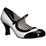 Vit Lackl�der 7,5 cm JENNA-06 stora storlekar pumps skor