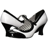 Vit Lackl�der 7,5 cm JENNA-06 stora storlekar pumps skor