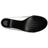 Vit Lackl�der 7,5 cm JENNA-06 stora storlekar pumps skor