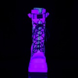 Vit Neon 11,5 cm SHAKER-70 cyberpunk platåstövlar