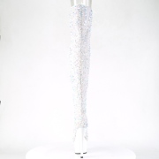 Vit Paljetter 20 cm ADORE-3020 platstvlar - pole dance overknee stvlar