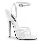 White 15 cm Devious DOMINA-108 high heeled sandals