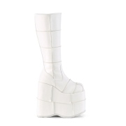 White 18 cm STACK-301 demonia boots - unisex cyberpunk boots