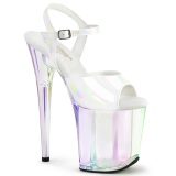 White 20 cm FLAMINGO-809HT Hologram platform high heels shoes