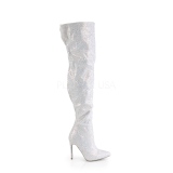 White Glitter 13 cm COURTLY-3015 Pleaser Overknee Boots
