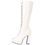 White Konstldere 13 cm ELECTRA-2020 High Heeled Womens Boots for Men