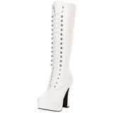 White Konstldere 13 cm ELECTRA-2020 High Heeled Womens Boots for Men