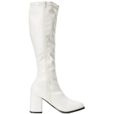 White Konstldere 7,5 cm GOGO-300 High Heeled Womens Boots for Men