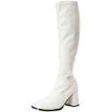 White Konstldere 7,5 cm GOGO-300 High Heeled Womens Boots for Men