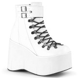 White Leatherette 11,5 cm KERA-21 lolita ankle boots wedge platform