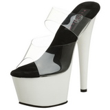 White Neon 18 cm ADORE-702UV Platform Mules Shoes