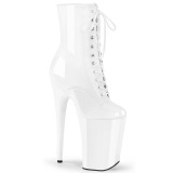 White Patent 23 cm INFINITY-1020 extrem platform high heels ankle boots