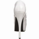 White Shiny 14,5 cm Burlesque BORDELLO TEEZE-06 Platform Pumps