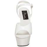 White Shiny 15 cm Pleaser KISS-209 Platform High Heels Shoes