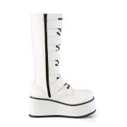 White Vegan 8,5 cm TRASHVILLE-518 demonia boots - unisex platform boots
