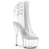 White transparent 18 cm ADORE-1018C Exotic stripper ankle boots