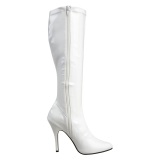 White varnished patent boots 13 cm SEDUCE-2000 pointed toe stiletto boots