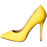 Yellow Neon 13 cm AMUSE-20 pointed toe stiletto pumps