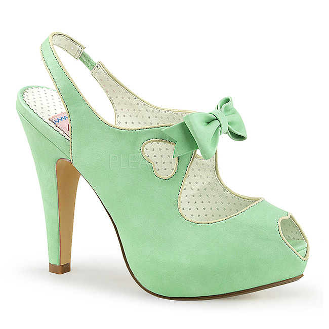 Pleaser BETTIE-03 gr�n plat�skor retro vintage med dold plat� 36 - 37 42 - 43