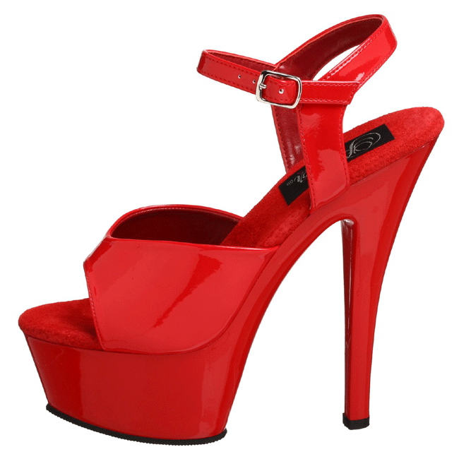 pleaser KISS-209 röda high heels skor storlek 37 - 38