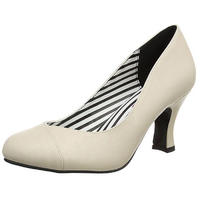 Pleaser JENNA-01 kvinnor skor f�r stora f�tter i beige storlekar 44 - 45