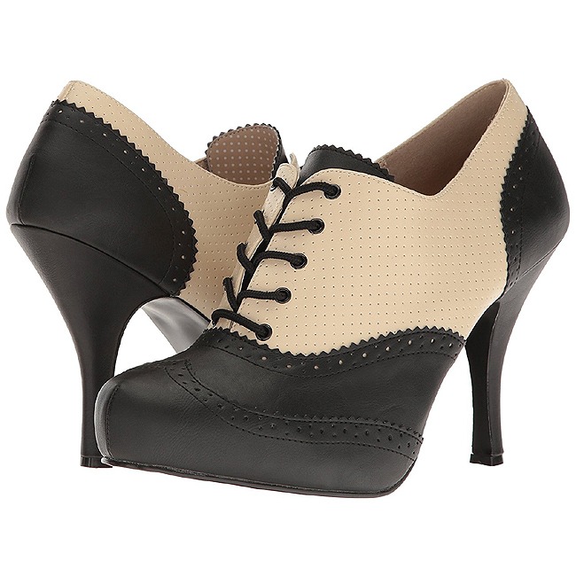 Pleaser PINUP-07 oxford skor stora storlekar i konstl�der 44 - 45