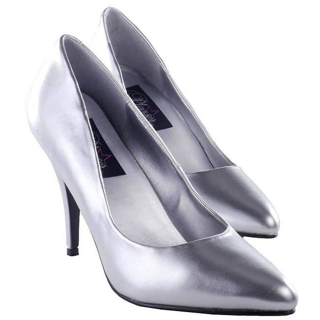 Pleaser VANITY-420 silverf�rgade pumps stora storlekar storlek 42 - 43